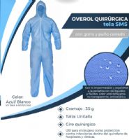 Overol Grado Quirúrgico en tela SMS impermeable